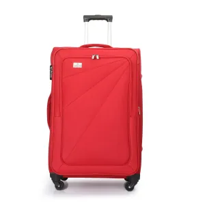 THE CLOWNFISH Farren Luggage Polyester Softcase Suitcase Four Wheel Trolley Bag- Red (Medium Size- 68 cm)