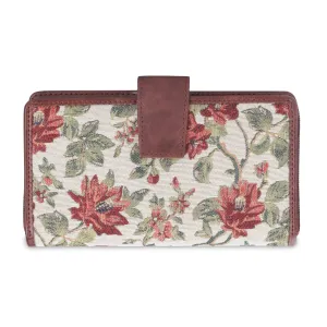 THE CLOWNFISH Filipia Ladies Wallet Womens Wrist Clutch Purse (Off White- Floral)