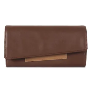 THE CLOWNFISH Gracy Collection Womens Wallet Clutch Ladies Purse with multiple card slots (Brown)