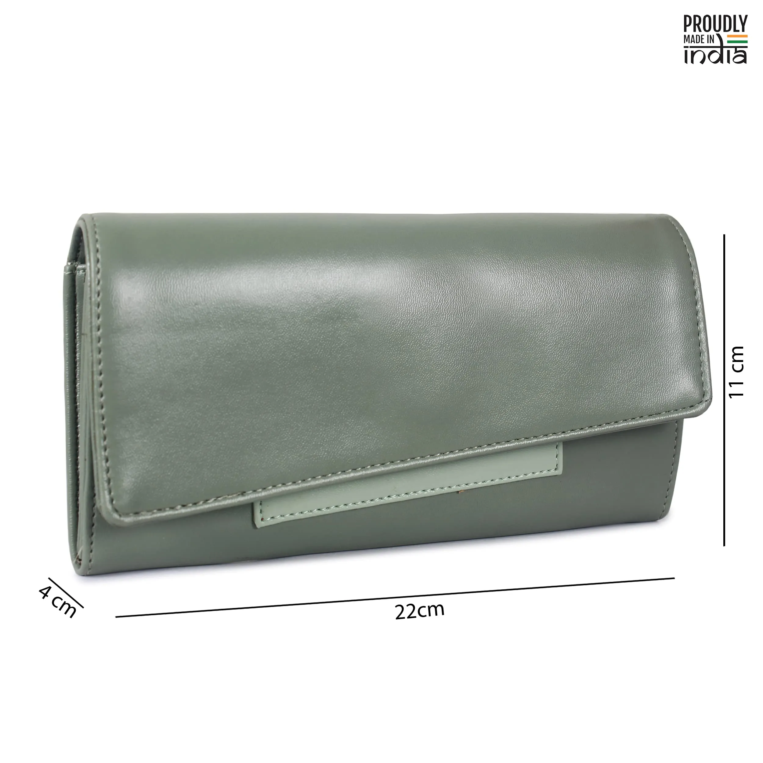 The Clownfish Gracy Collection Womens Wallet Clutch Ladies Purse with Multiple Card Slots (Olive Green)