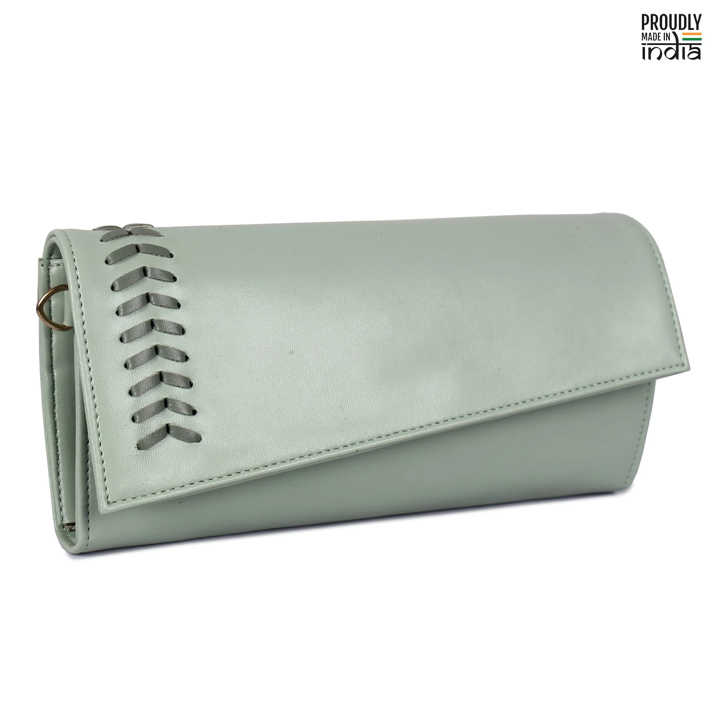 THE CLOWNFISH Myra Collection Womens Wallet Clutch Ladies Purse Sling Bag with Card slots (Pistachio Green)