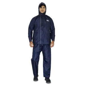 THE CLOWNFISH Prime Series Reversible Men's Polyester Double Layer Waterproof Raincoat with Hood and Reflector logo at Back for Night Travelling (Prime Blue, XL)