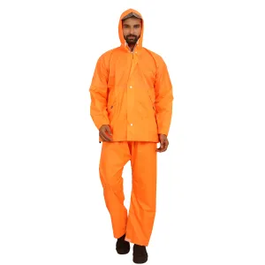 THE CLOWNFISH Rain Coat for Men Waterproof for Bike Raincoat for Men with Hood. Set of Top and Bottom. Classic Series (Orange, XX-Large)