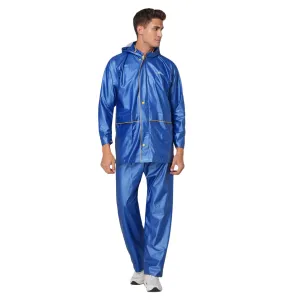 THE CLOWNFISH Rain Coat for Men Waterproof for Bike with Hood Raincoat for Men & Women. Samson Pro Series (Blue, XX-Large)