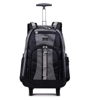 THE CLOWNFISH Transit 51 Litre Water Resistant Polyester Two Wheel Laptop Trolley Backpack (Grey- Size 57 Cm)