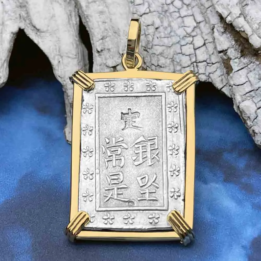 The Coins of the Last Samurai & Shogunate Ichibu-Gin Pendant in 14K Gold | Artifact #4194G