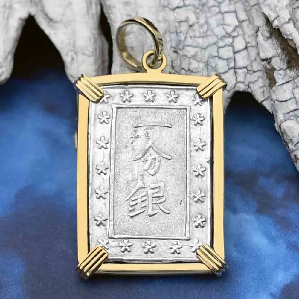 The Coins of the Last Samurai & Shogunate Ichibu-Gin Pendant in 14K Gold | Artifact #4194G