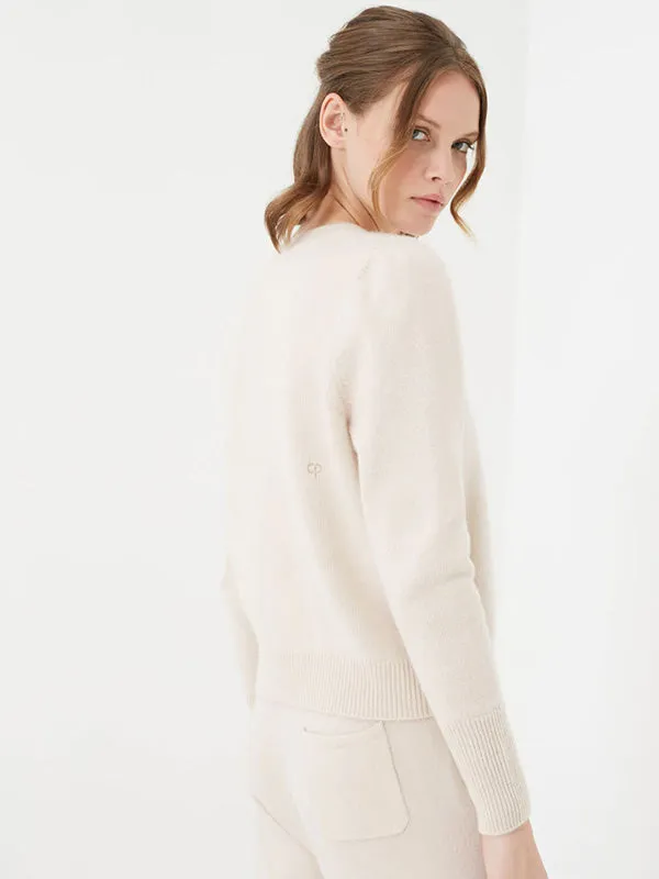 The Cropped Essentials Sweater in Bone