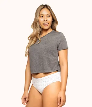 The Cropped Tee: Charcoal Heather Grey