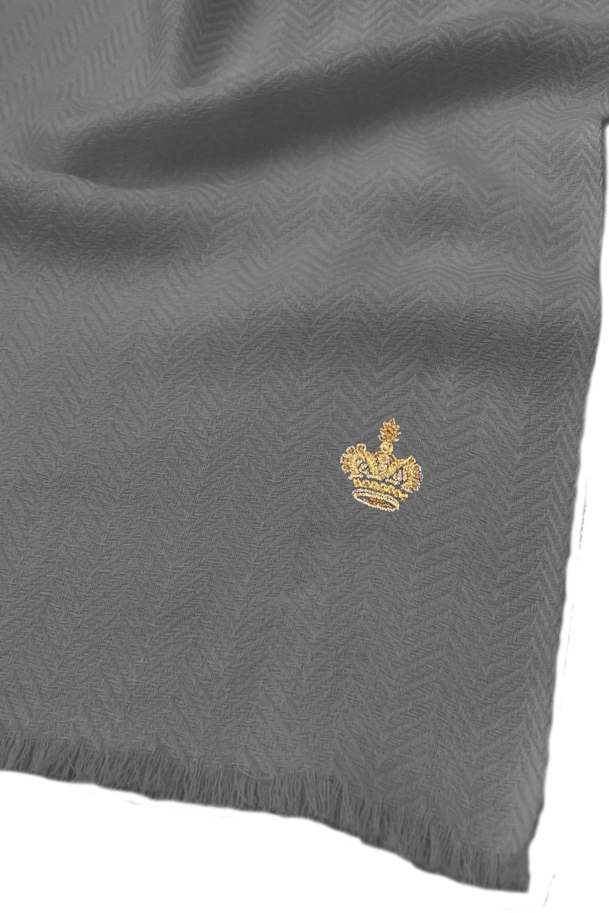 The Crown | Herringbone Cashmere Personalized Muffler