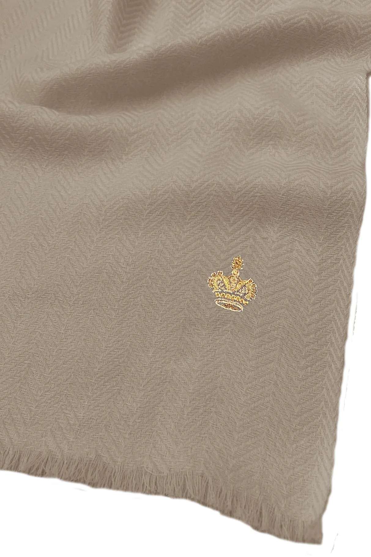 The Crown | Herringbone Cashmere Personalized Muffler