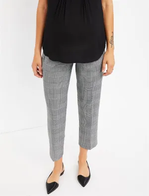 The Curie Secret Fit Belly Twill Slim Ankle Maternity Pant in Plaid