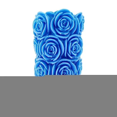 The Decor Affair 1 Pcs Handcrafted Artisanal Blue Rose Designer Pillar Scented Candle with Aromatic Elegance for Unparalleled Ambiance and Unforgettable Moments of Tranquility.