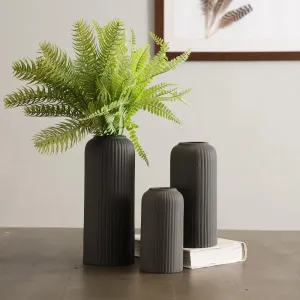 The Decor Mantra Modern Decorative Vases for Home Decor | Centerpieces | Kitchen | Office or Living Room with Unique Quality for Home Decor Center Table, Flowers Pot(Pack of 3 Black)