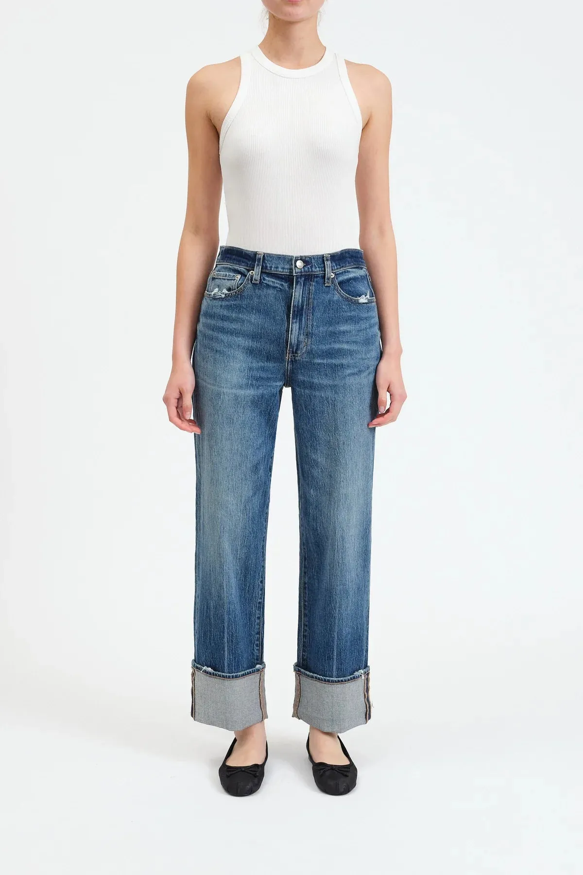 The Eastside High Rise Loose Fit Cuff Denim by Daze Denim - Rush Hour