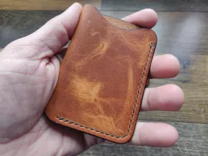 The Fold - Single Slot Wallet - Horween Derby English Tan