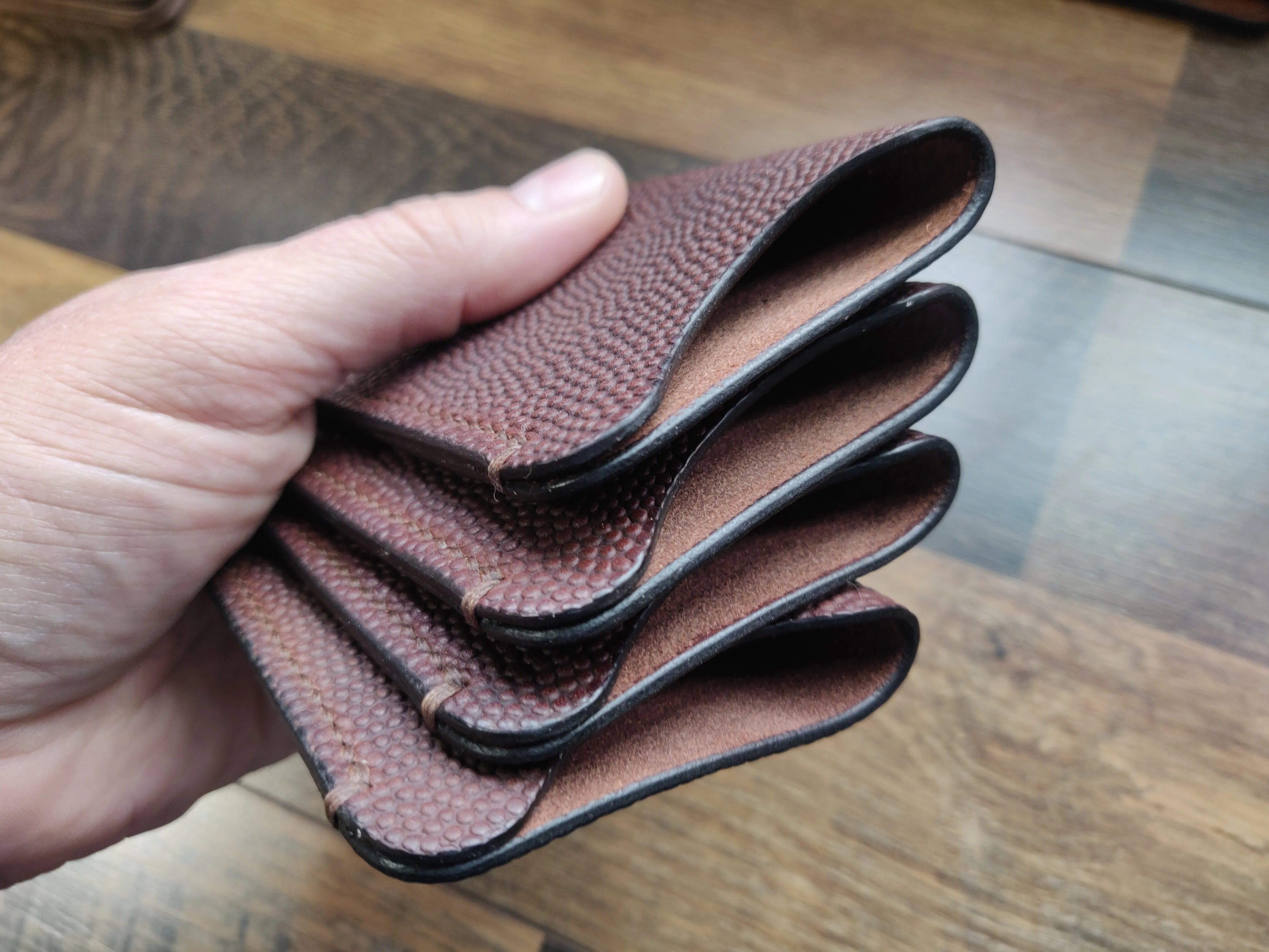 The Fold - Single Slot Wallet - Horween Football Brown