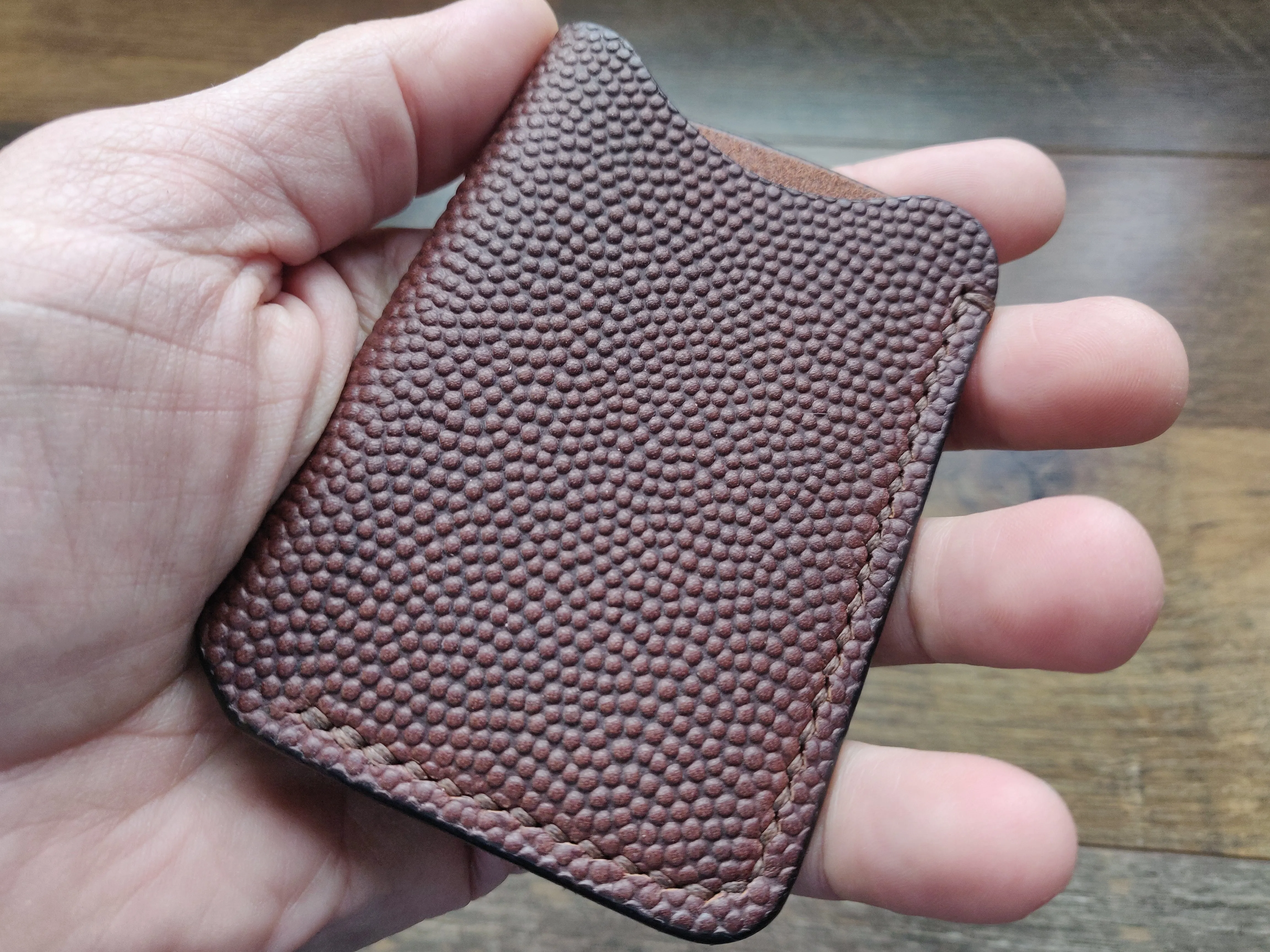 The Fold - Single Slot Wallet - Horween Football Brown