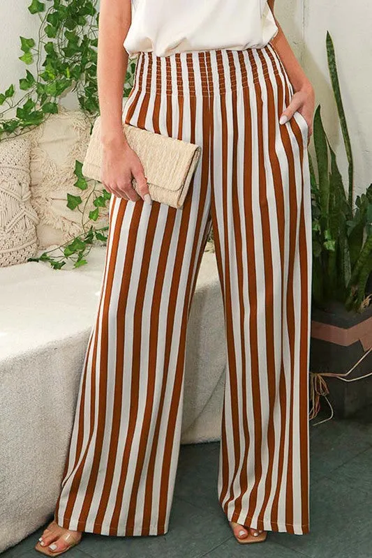 The Francis Striped Pants - Mocha