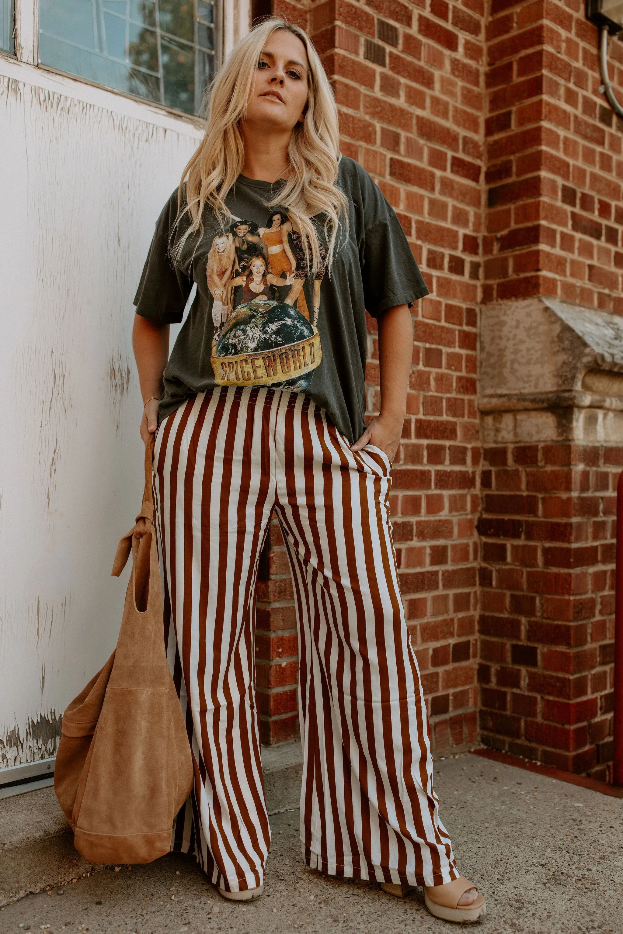 The Francis Striped Pants - Mocha