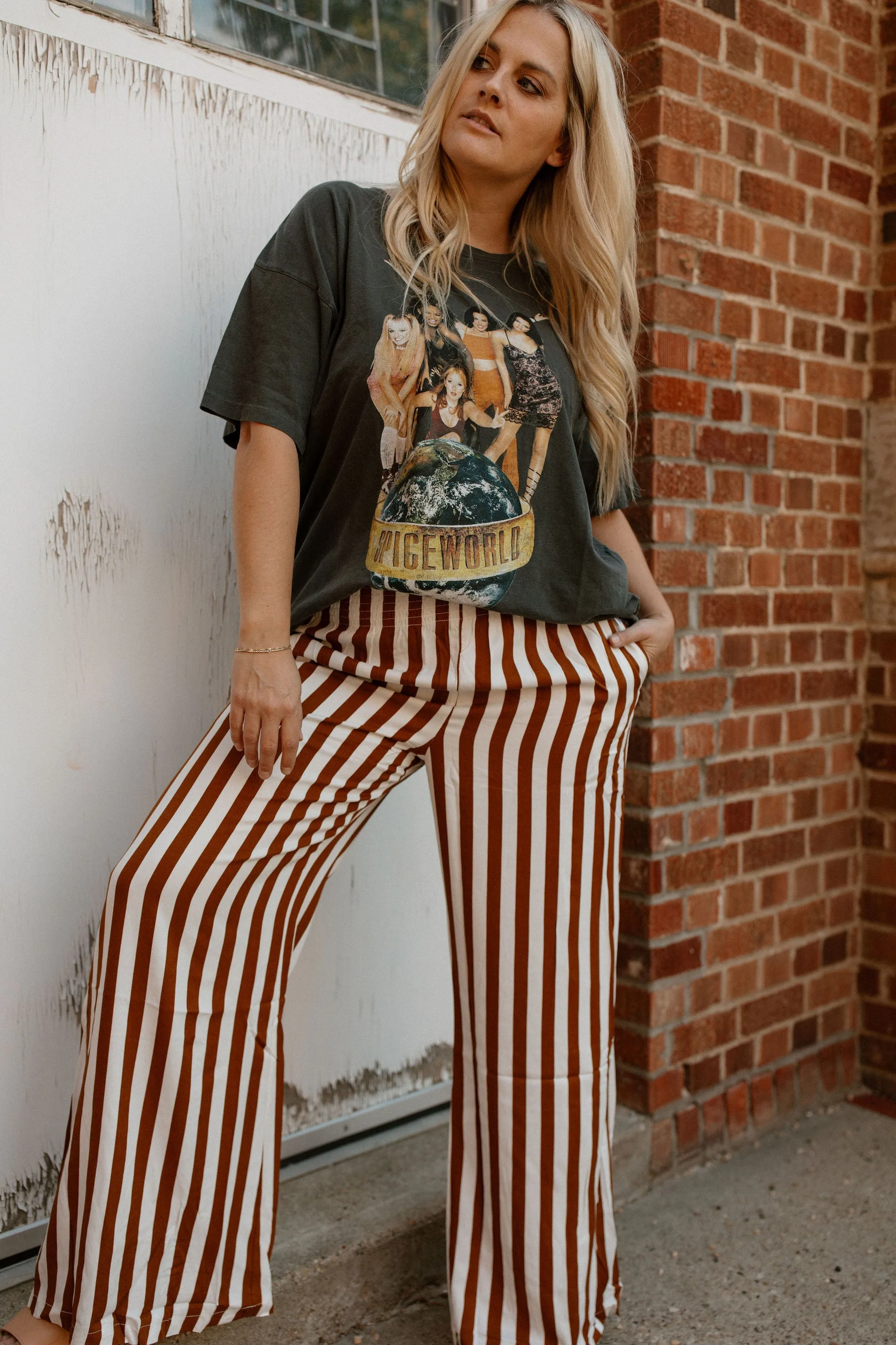 The Francis Striped Pants - Mocha