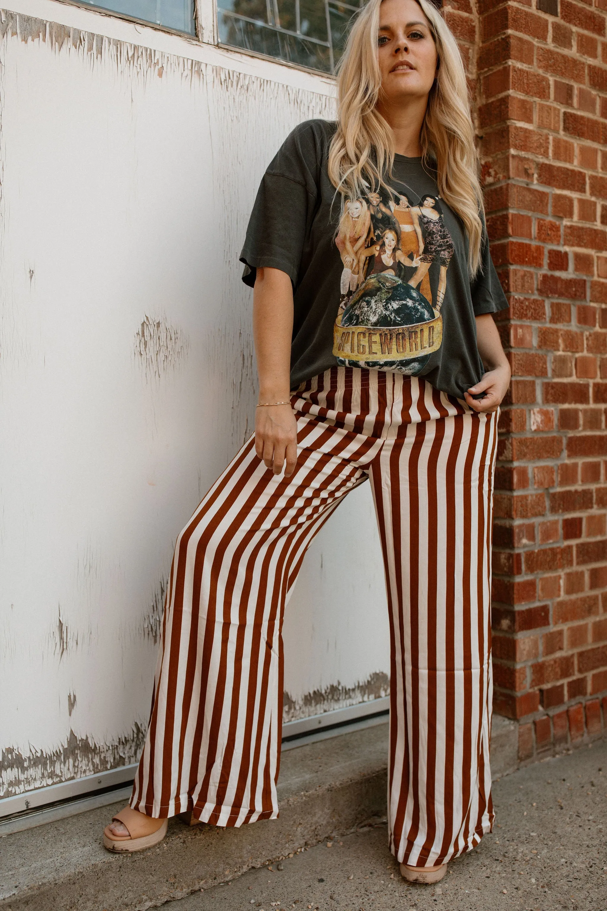 The Francis Striped Pants - Mocha