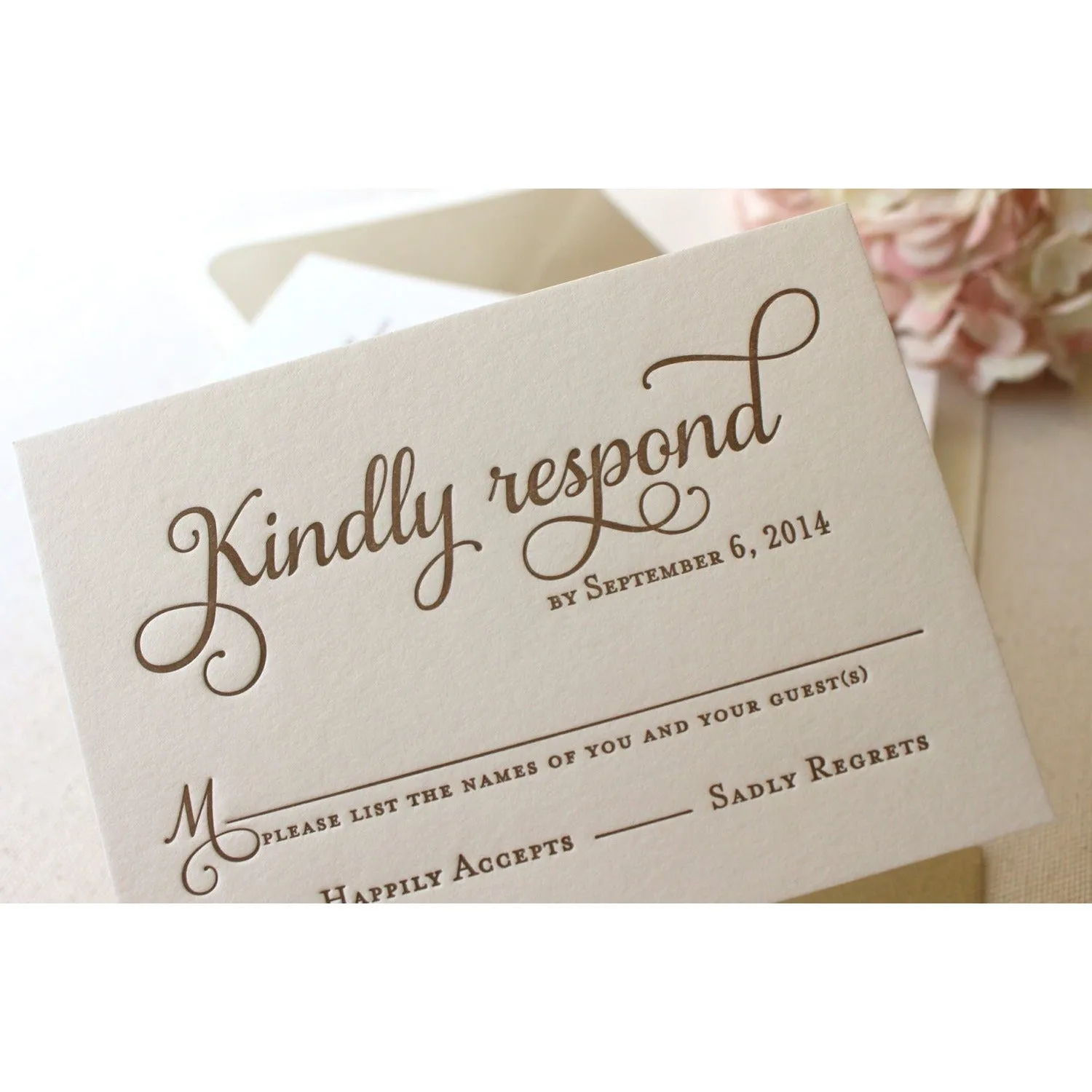 The Garden Rose Suite - Letterpress Wedding Invitations