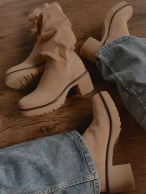 The 'Garrett' Nude Suede Booties