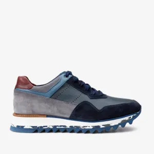 The Hoskova Navy Blue Leather Men Sneaker