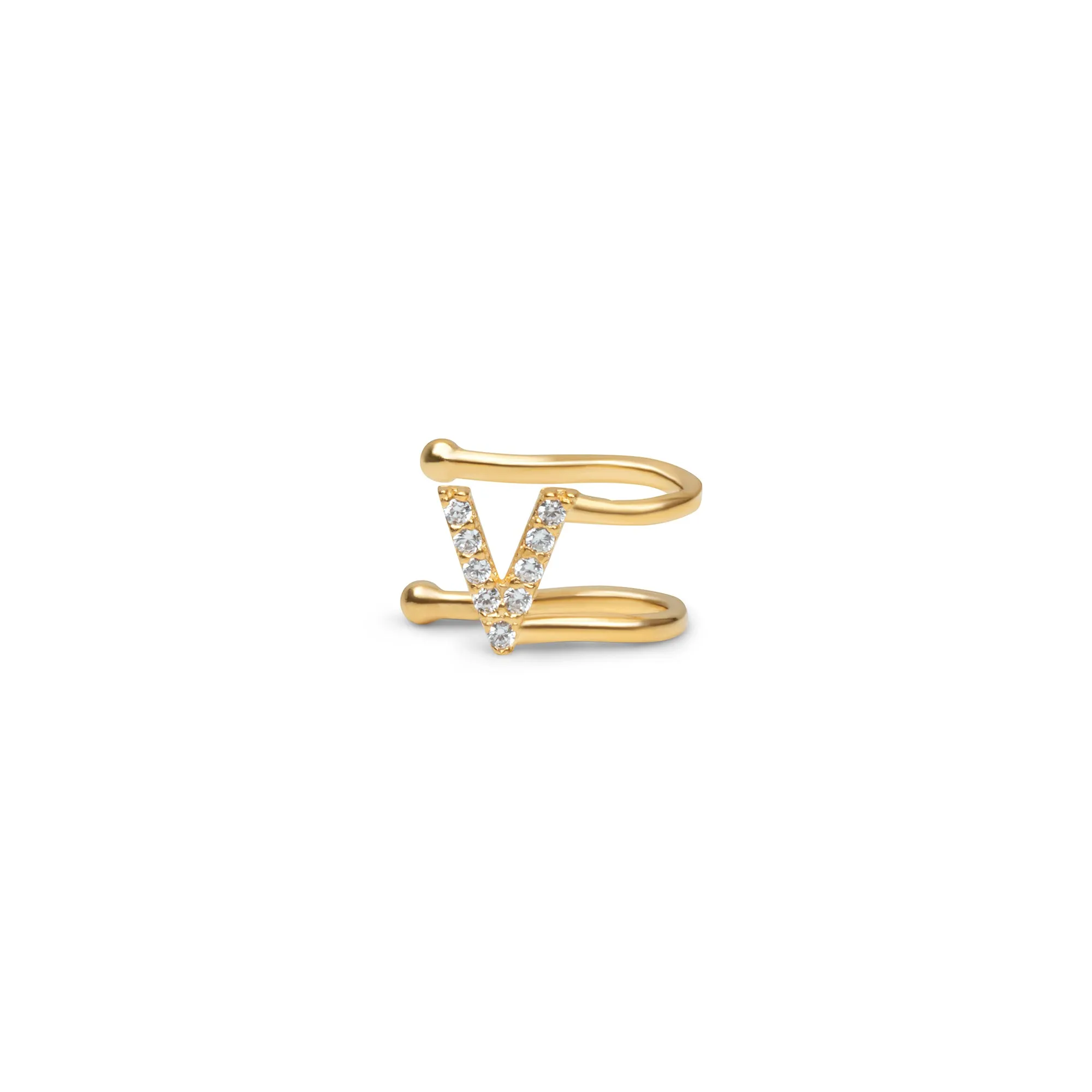 THE ICED OUT BLOCK LETTER CUFF EARRING