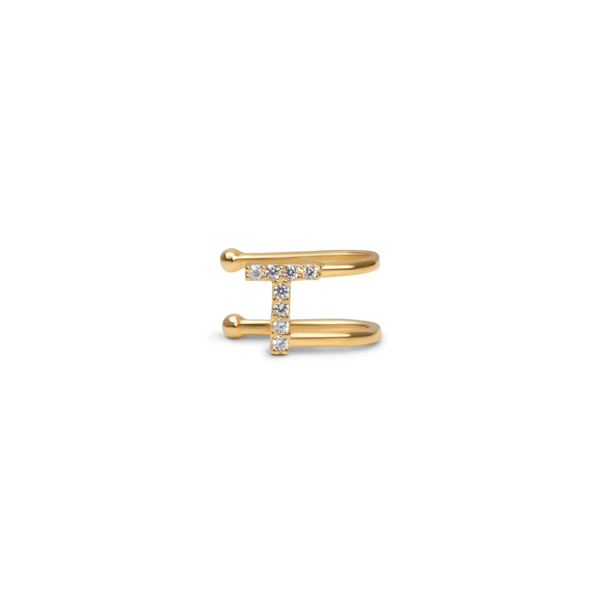 THE ICED OUT BLOCK LETTER CUFF EARRING