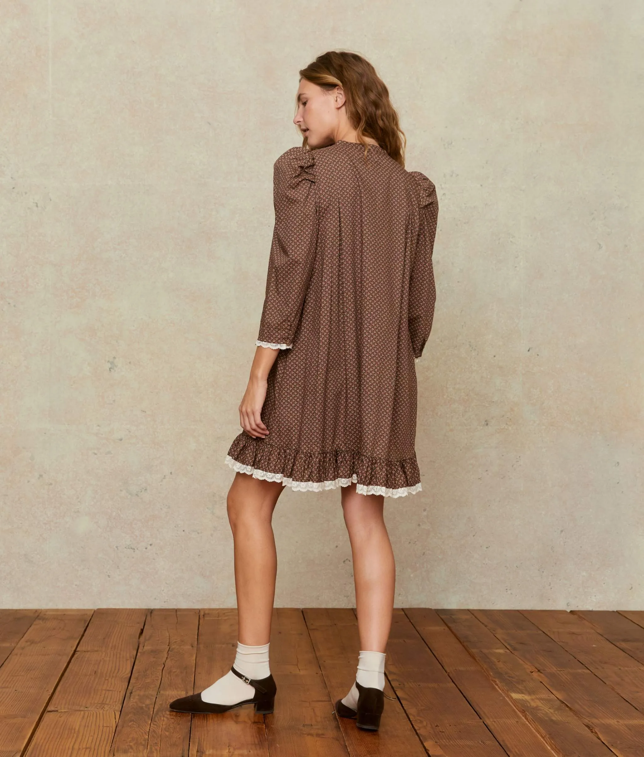 The Janae Dress | Geo Ditsy Hickory