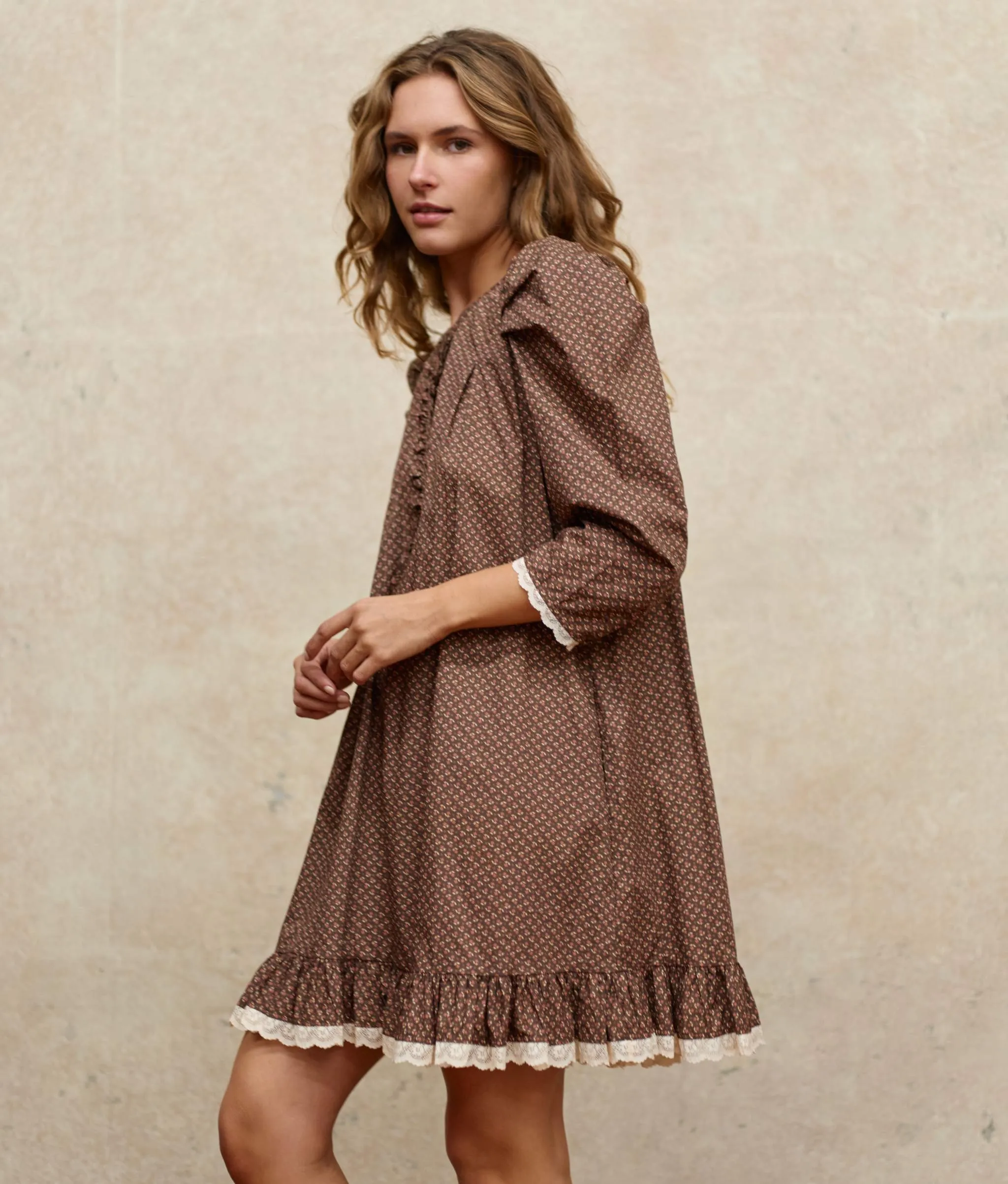 The Janae Dress | Geo Ditsy Hickory