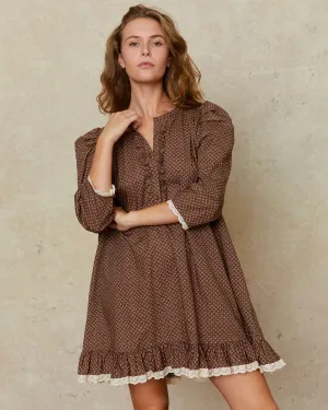 The Janae Dress | Geo Ditsy Hickory