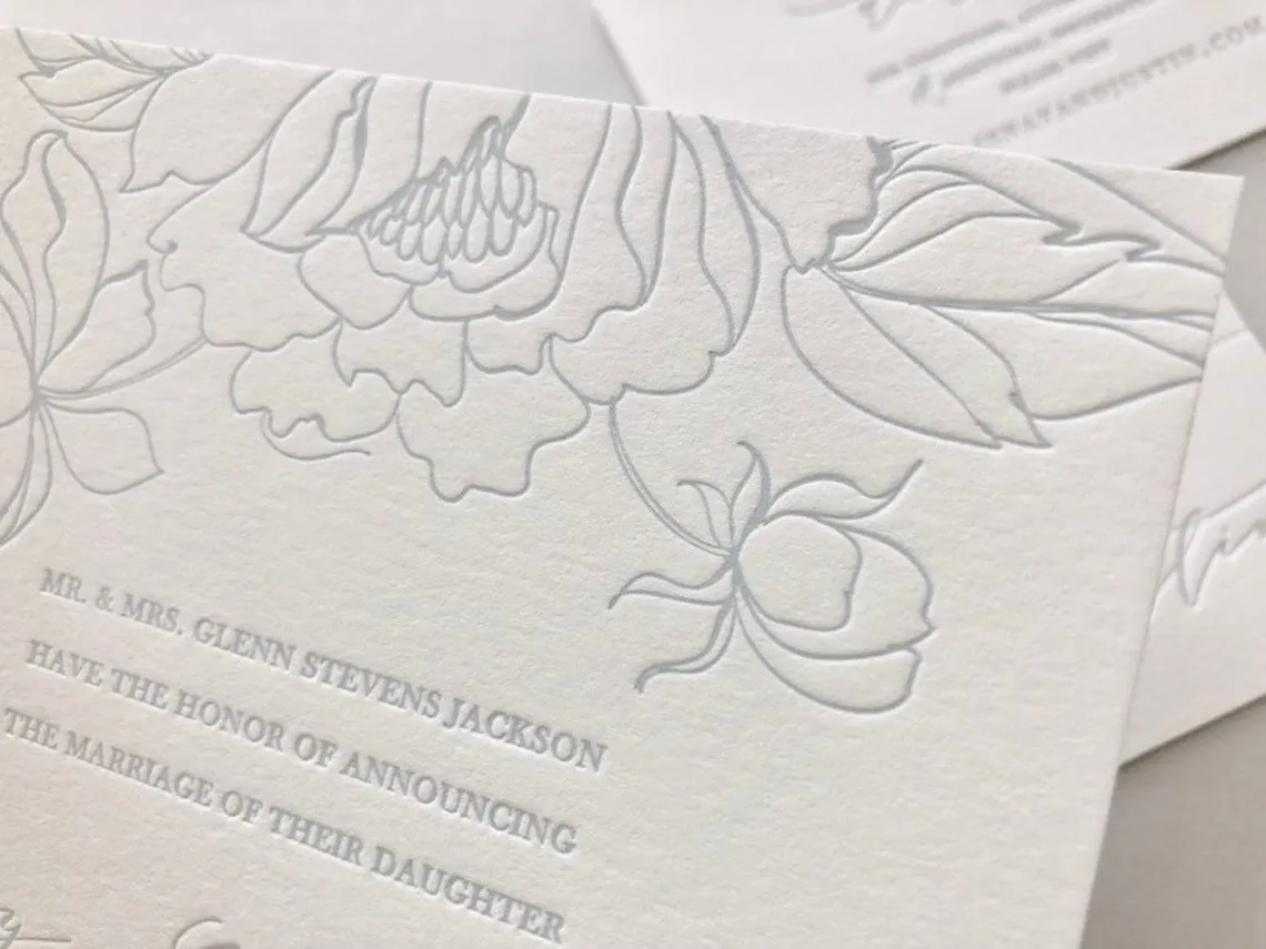 The Jenay Suite - SAMPLE Letterpress Wedding Invitation