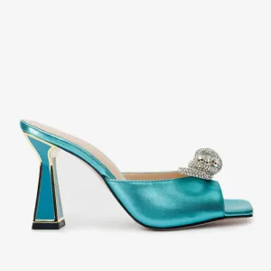 The Jiffy Turquoise Leather Women Sandal