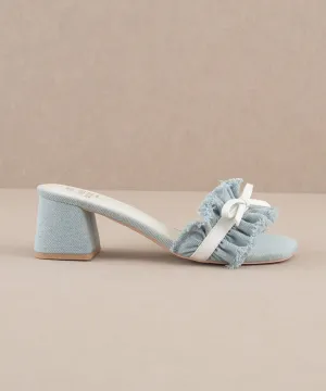 The Julissa | Denim Romantic Low Heel Sandal