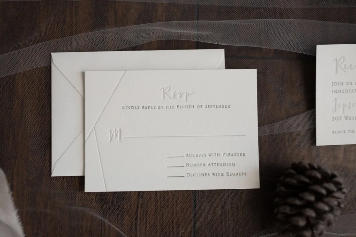 The Juniper Suite - SAMPLE Letterpress Wedding Invitation