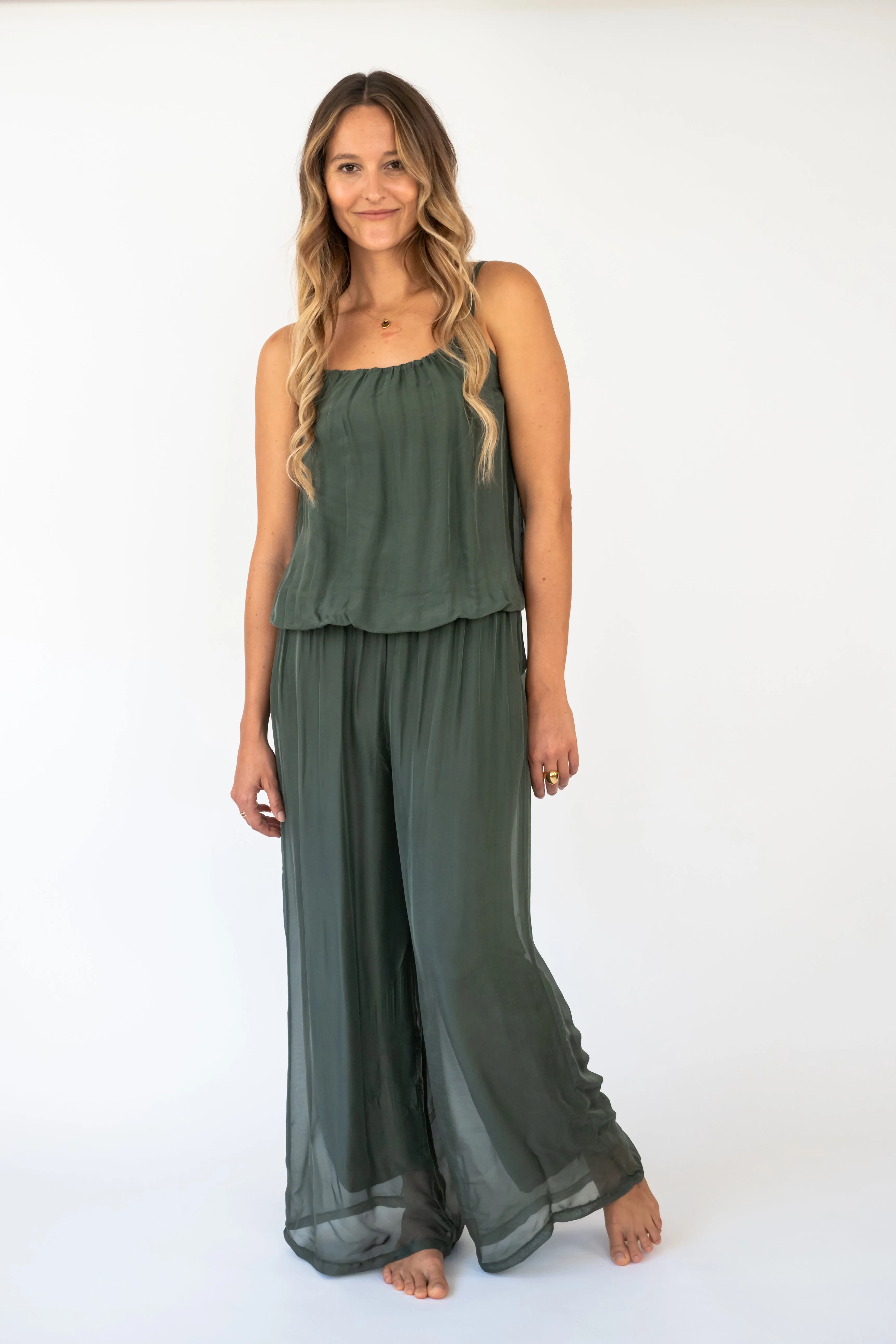 the Kayla Silk Jumpsuit