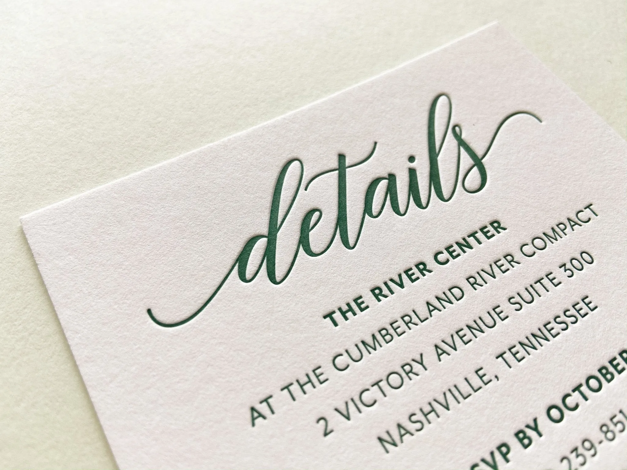 The Kylie Suite - SAMPLE Letterpress Wedding Invitation