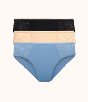 The Lace High Waist Bikini Bundle: Vintage Indigo/Toasted Almond/Jet Black