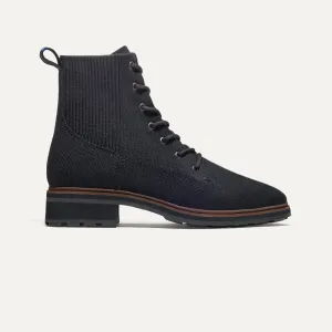 The Laced Lug Boot - Onyx Black