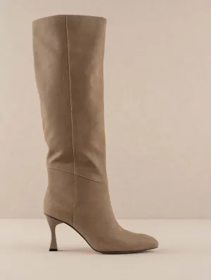 The Lexington | Dark Taupe Pointed Toe Knee High Boot