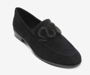 The Loafer with Pave Snake Ornament in Black