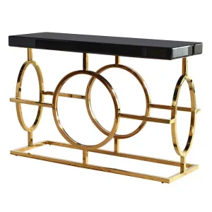 The Mackintosh Gold & Black Glass Console