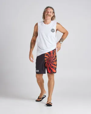 The Mad Hueys Flaming Spiral Boardshort 18"