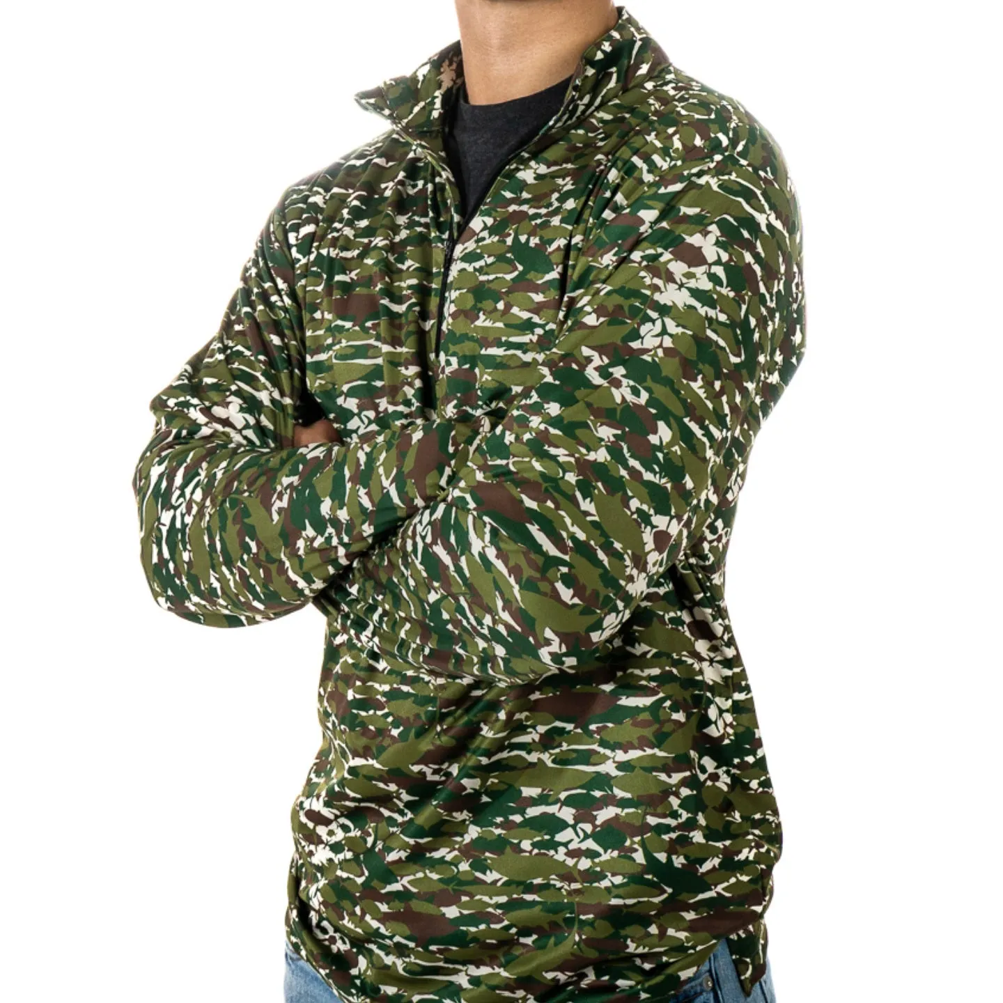 The Marsh Monster - Shoreline Green Camo- 1/4 Zip