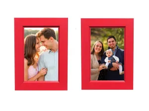 THE MEMORIZE Picture Frame for 4x6 Prints, Wall Photo Frame For Home Decor (4" X 6"), Rectangular set of 2 (red)