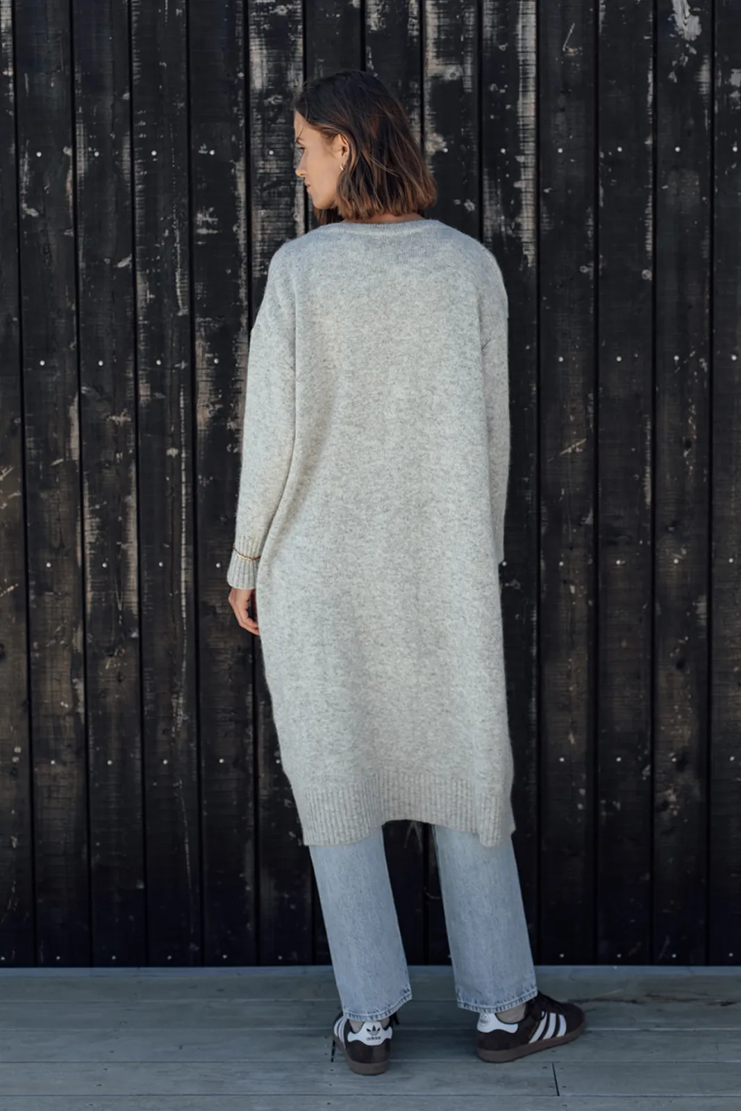 The Merino Angora Cardigan - Dove