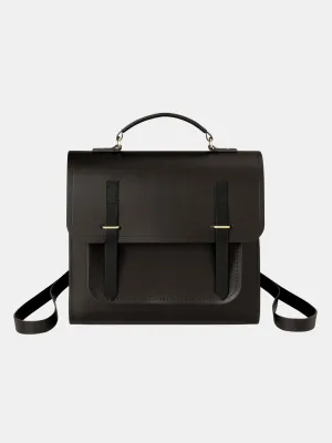 The Messenger Backpack - Dark Brown & Black Bridle